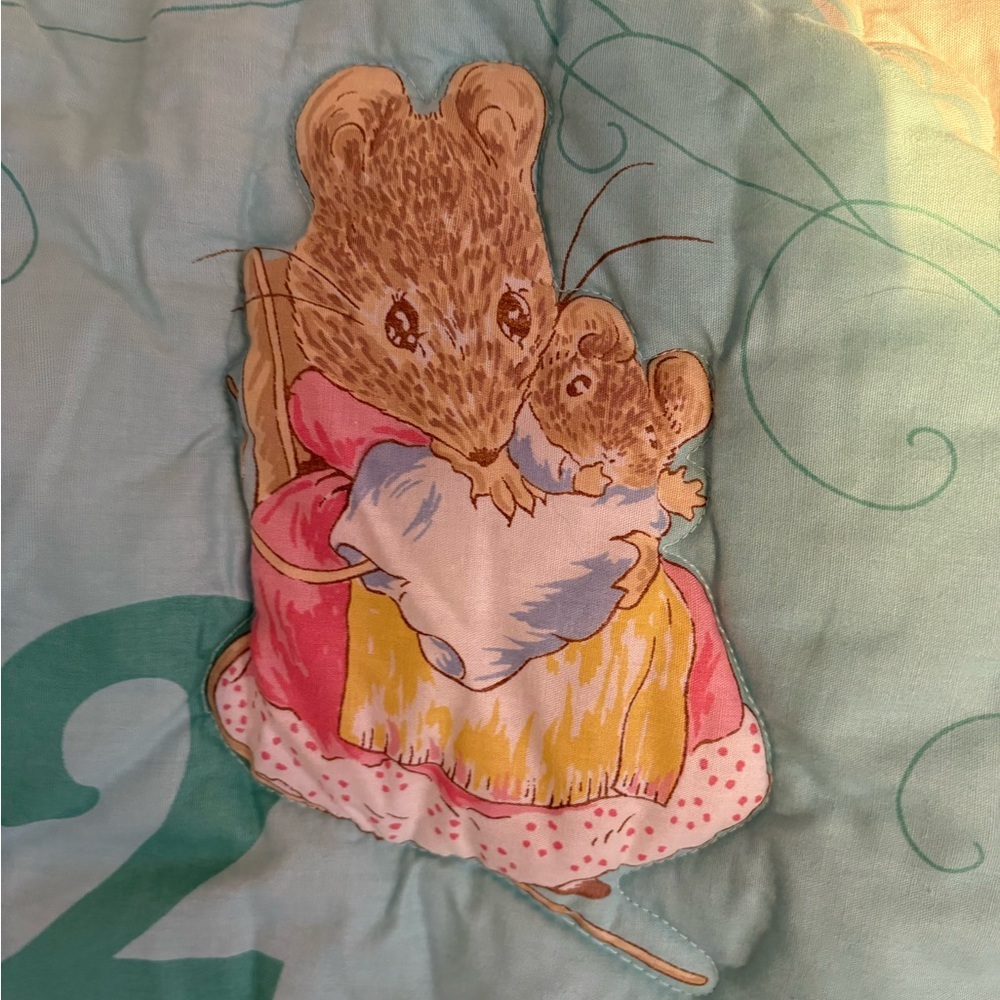 Vintage Beatrix Potter Quiltex Baby Quilt, crib sheet, crib ruffle rare 90’s Y2K - Picture 2 of 16